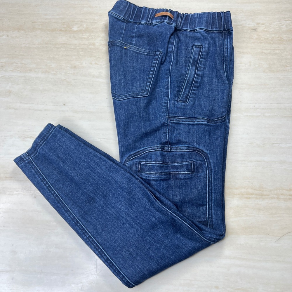 Pilcro Anthropologie High Rise Denim Legging Cargo Jeans Dark Wash Small A36 - Picture 4 of 14